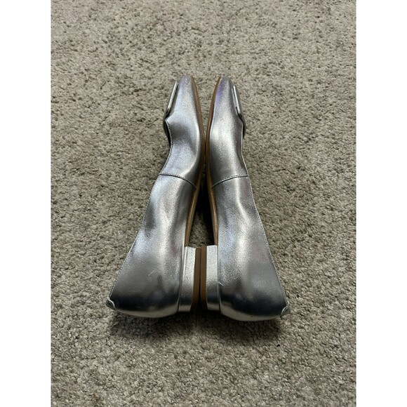 Talbots SUTTON BUCKLE LEATHER FLATS - METALLIC Women's 7.5 - Picture 5 of 6